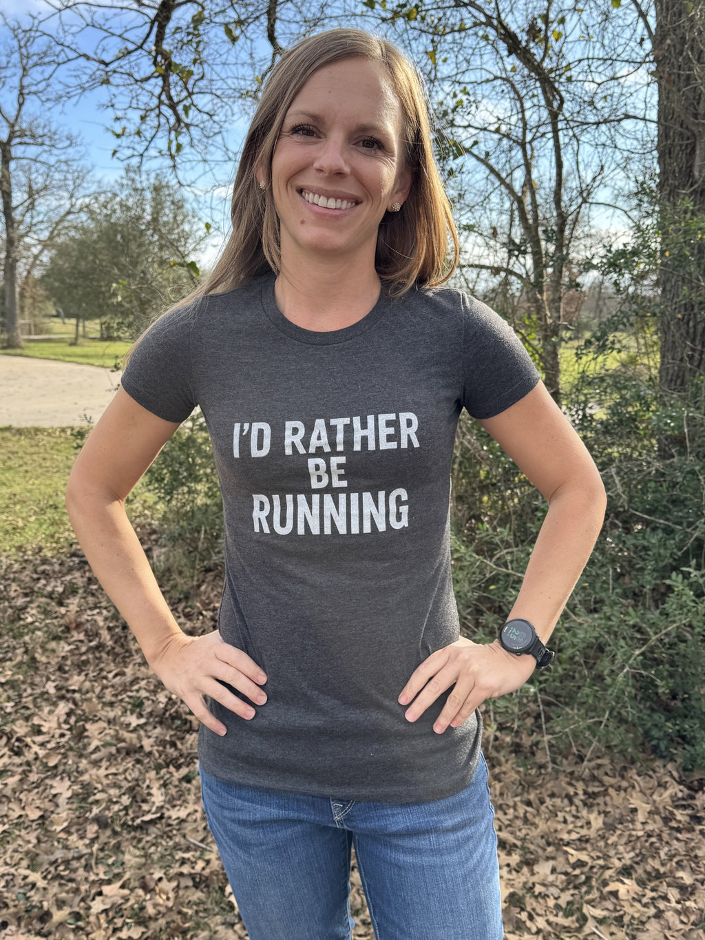 I'd Rather Be Running Women's Tee — Funny Running Shirt for Female Runners